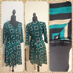 Teal Geometric Dress